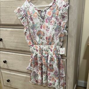 Charming Floral Kids Dress with Ruffle Details
